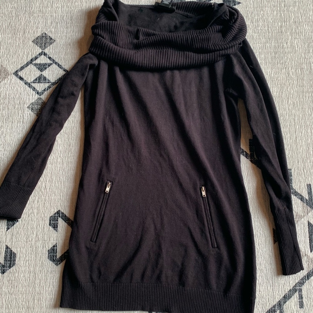 Black Cowl Neck Sweater